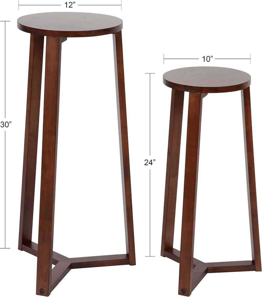 Kate and Laurel Rioux Modern Nesting Tables; Set of 2; Walnut Brown; Transiti...