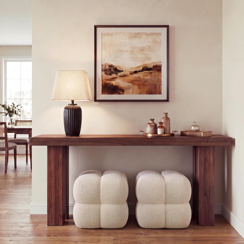 Zesthouse Square Pouf Ottoman Footstool, Modern Vanity Chair for Bedroom | Li...