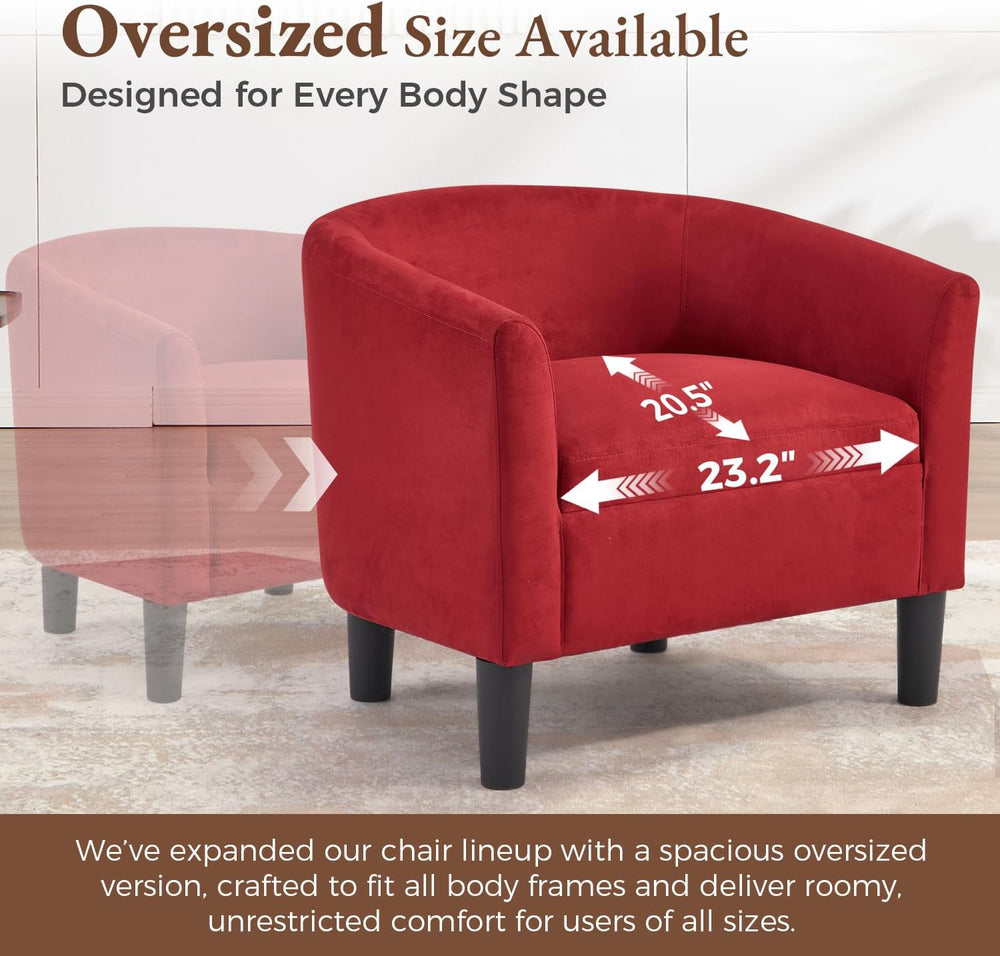 INZOY Oversized Accent Chair with Ottoman, 23.2" W Oversized Club Chair ...