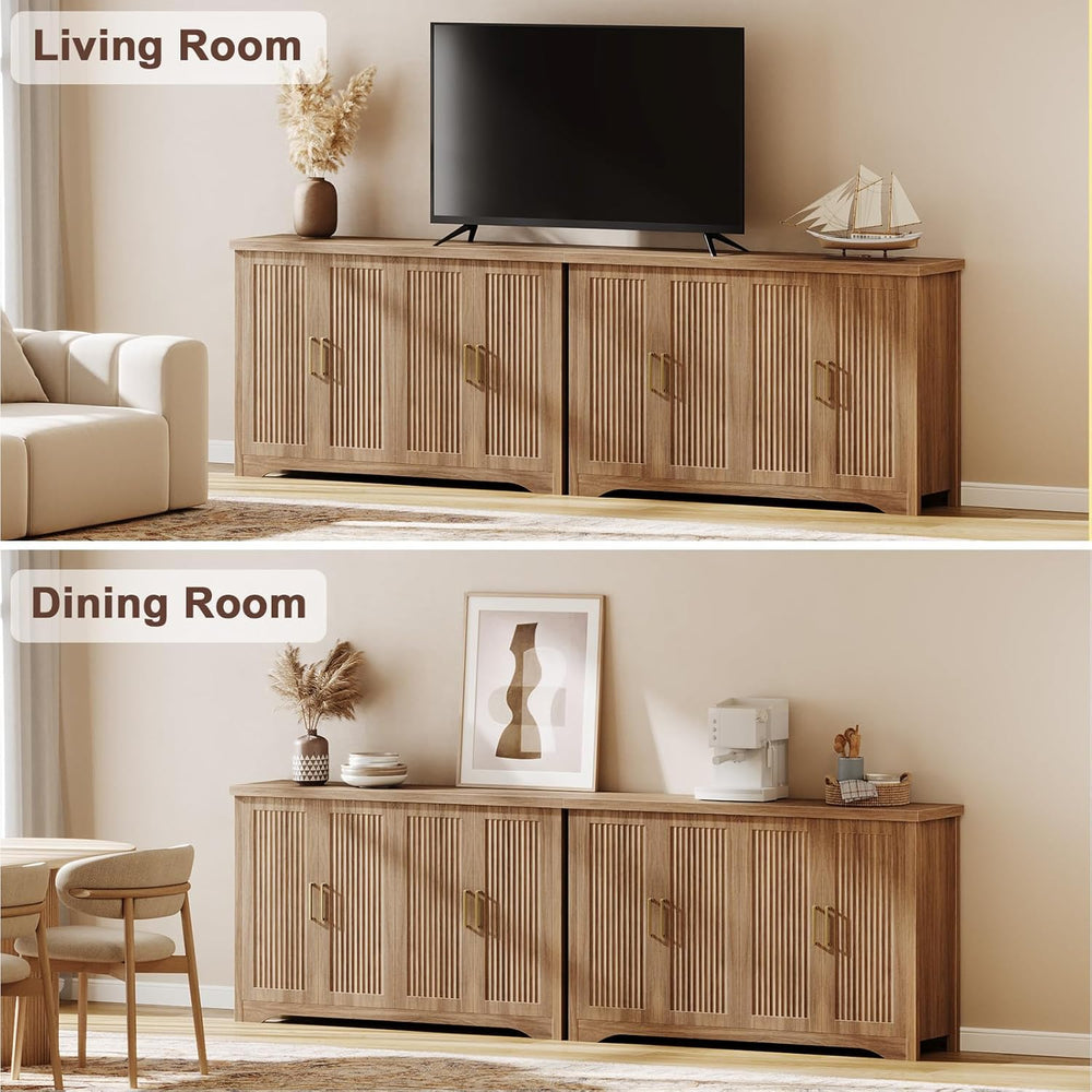 Memobarco Fluted Buffet Cabinet with Storage(55.59" W Accent Sideboard C...