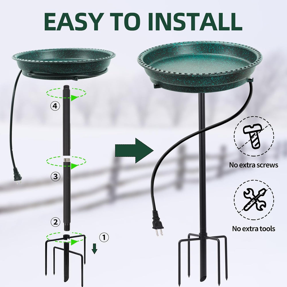 Heated Bird Bath for Outdoors for Winter, 75W Bird Bath Water Heater Bird Bat...