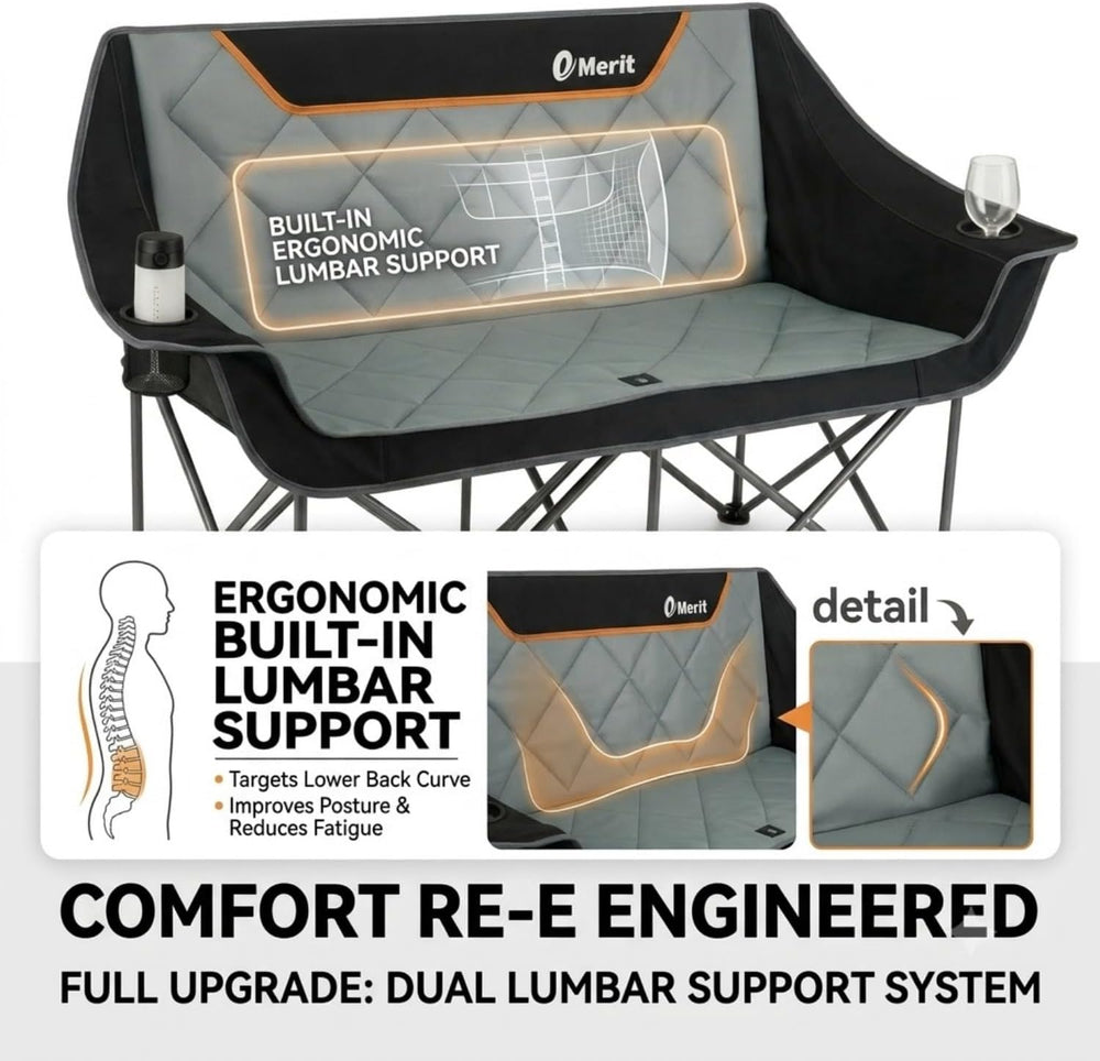 EMERIT Oversized Fully Padded Camping Chair, Heavy Duty 650LB Folding Camping...