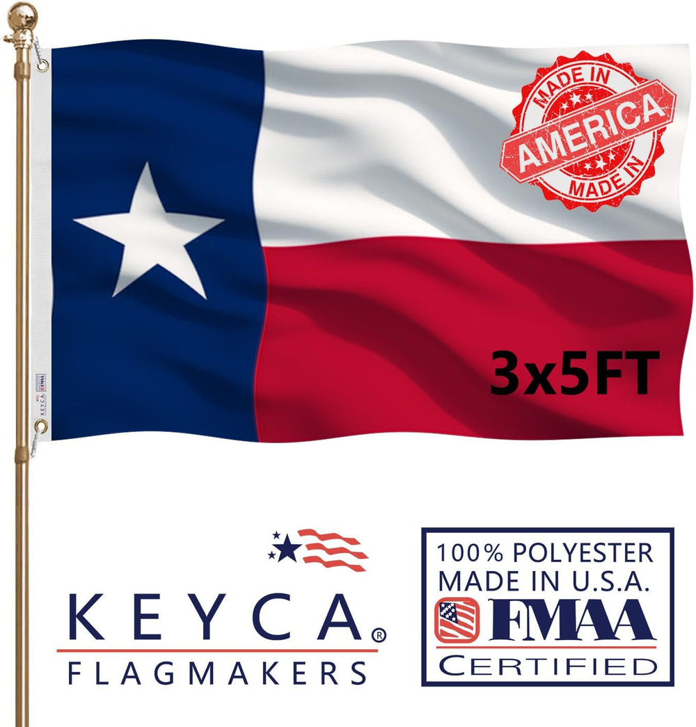 Texas State Flag 3x5 FT Made in The USA- Heavy Duty Vibrant Colors Double Sid...