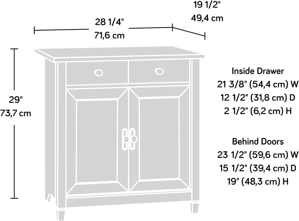 Sauder Edge Water Accent Storage Cabinet with Doors, Utility Cabinet, in Chal...