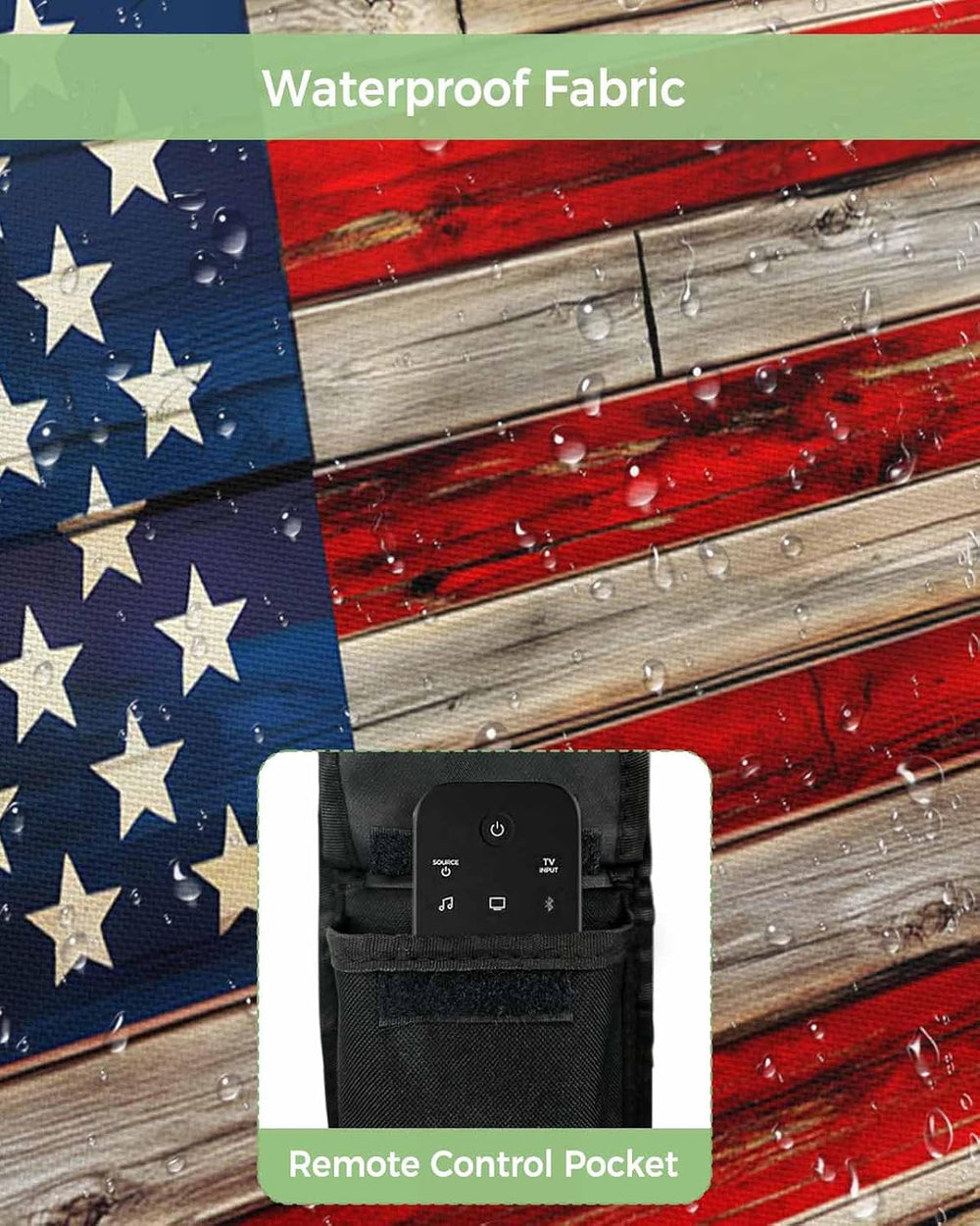 American Flag Outdoor TV Cover 60 to 65 Inches Weatherproof & Waterproof