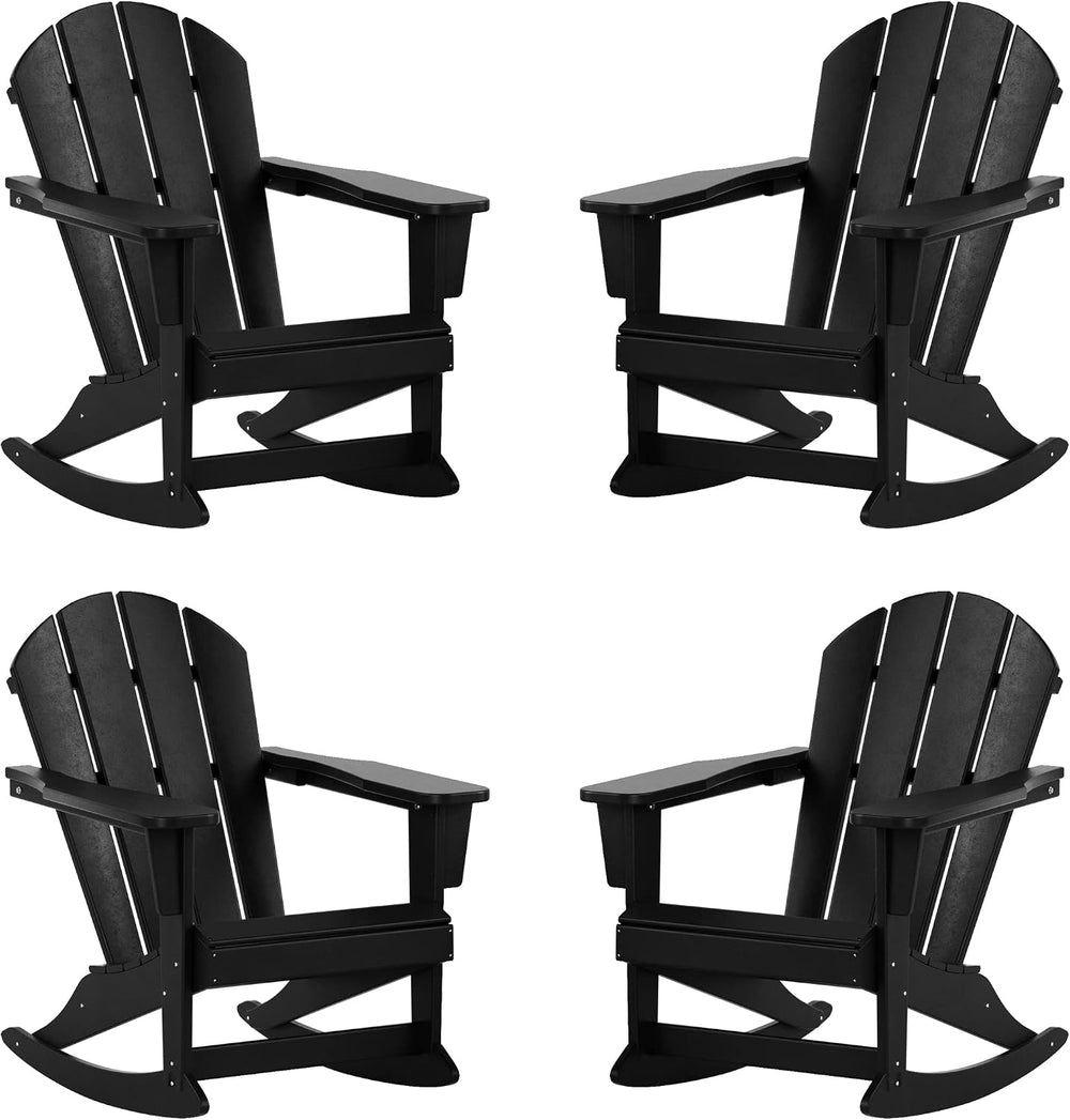 WestinTrends Malibu Outdoor Patio Porch Rocking Adirondack Chair (Set of 4), ...