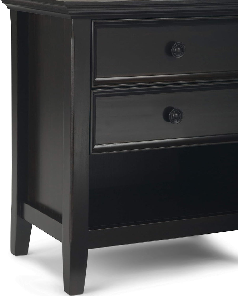 SIMPLIHOME Amherst Solid Wood 24 inch Wide Traditional-Style Bedside Nightsta...
