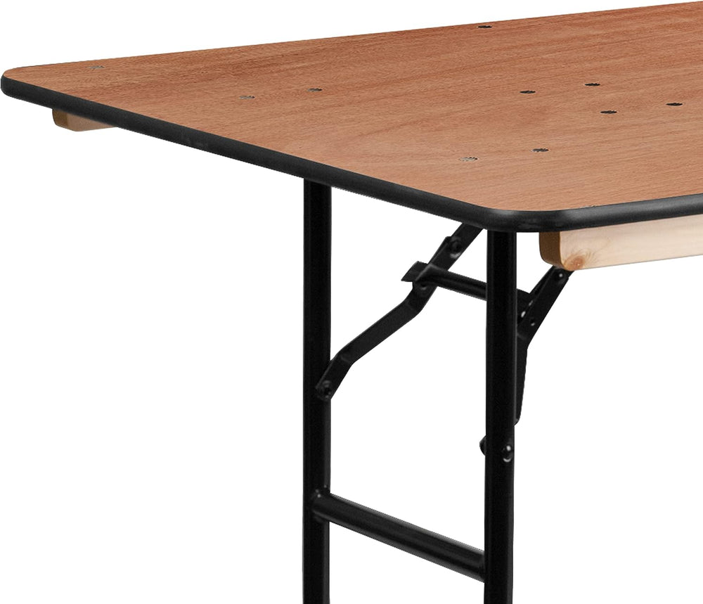 Flash Furniture 6 ft Folding Clear Coat Rectangular Banquet Table, Clear | Du...