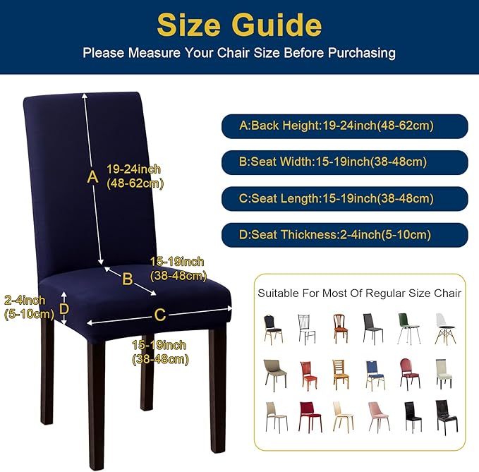 Chair Covers, Stretch Kitchen Chair Covers/Dining Room Chair Covers Set of 8,...