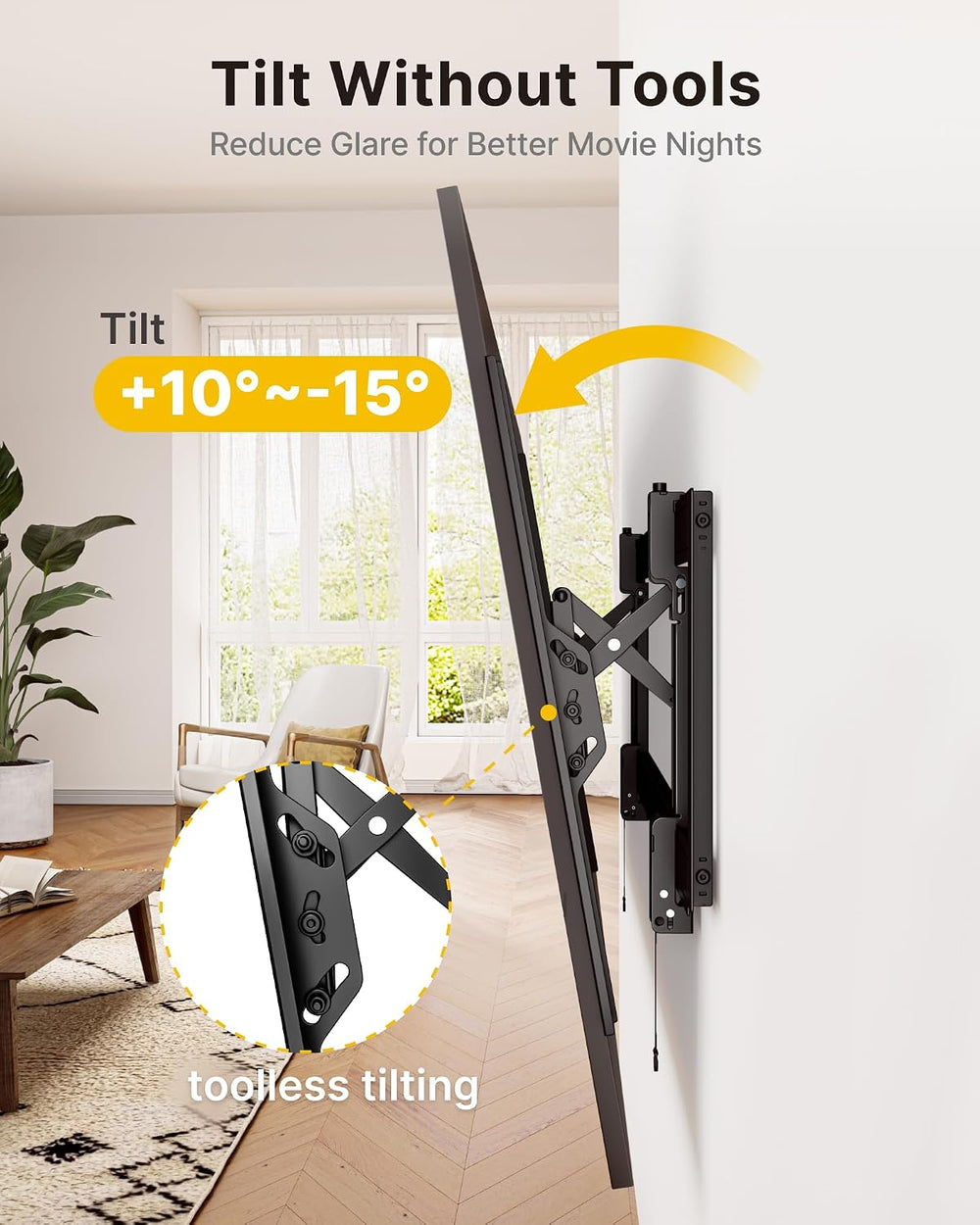 monTEK Heavy Duty Tilting TV Wall Mount for 55–105" Large TVs up to 200l...