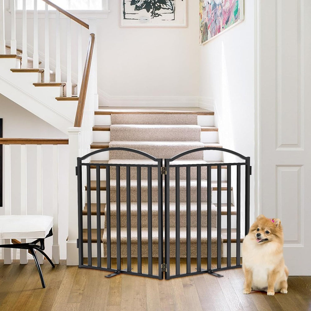 Malier Metal Freestanding Dog Gates, Outdoor Indoor Dog Fences, Extra Wide Fo...