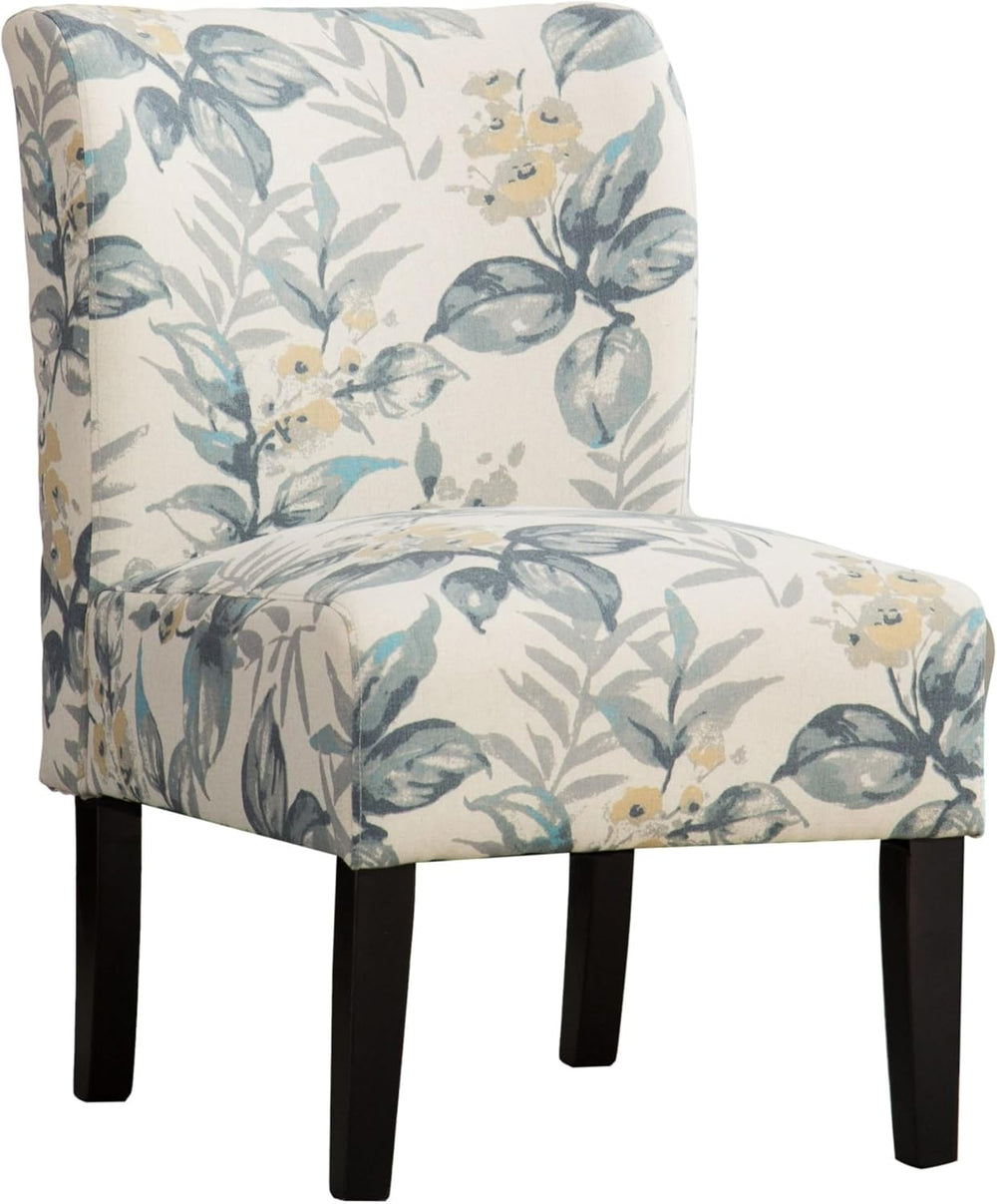 Roundhill Furniture Capa Print abric Armless Contemporary Accent Chair, Blue ...