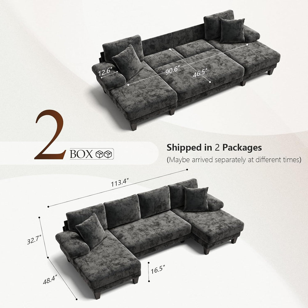 Txtin's Sleeper Sofa with Pull Out Couch Bed | 112 Inch Couches for Livin...