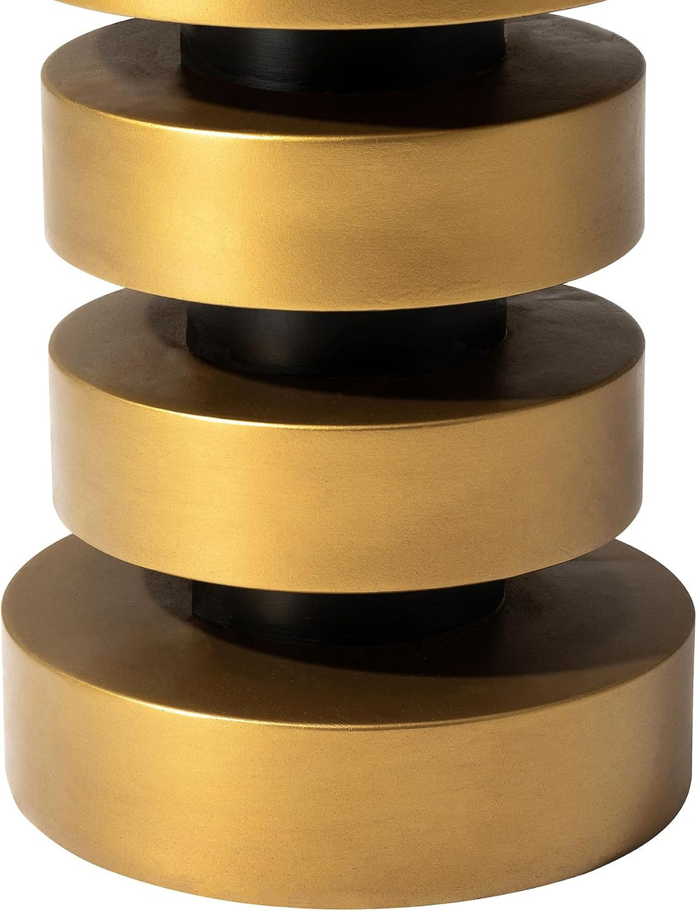 Glitzhome Gold Floating Disks Side Table & Accent Stool - 18" H Mode...