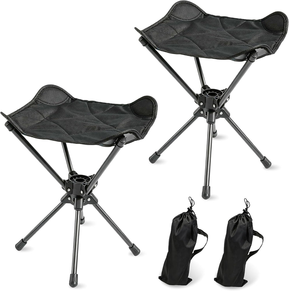 16.2" Portable Camping Stool Folding Chairs for Adults Hunting Seat, 2Pack