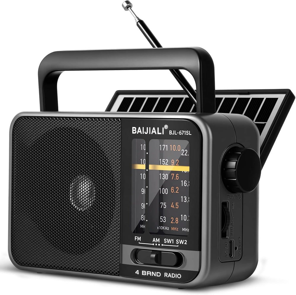 Solar-Powered Portable Radio, AM/FM/SW Radio with Loud Speaker Built-in