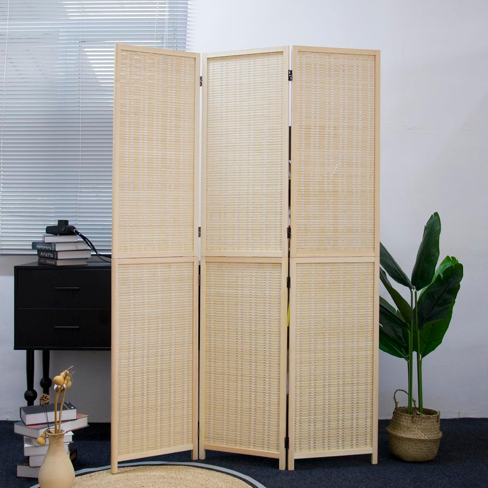 Furnnylane 3 Panel Room Divider and Folding Screen Divider,Two in One Detacha...