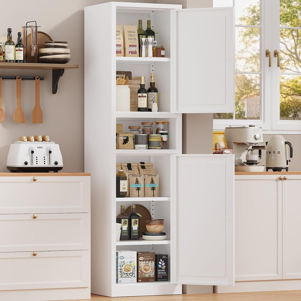 Eltean 67" H Narrow Pantry Cabinet,White,15.7" W | Metal Pantry Cab...