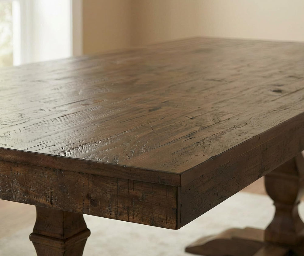 WAMPAT 74.8-inch Long Vintage Farmhouse Dining Table for 6-8 People,Sturdy Wo...
