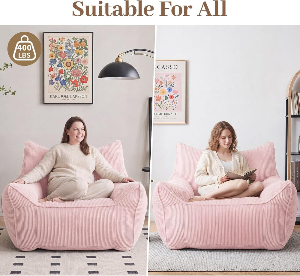 Vipbear Bean Bag Chair for Adults, Chair with Memory Foam | 35.5" Cordur...