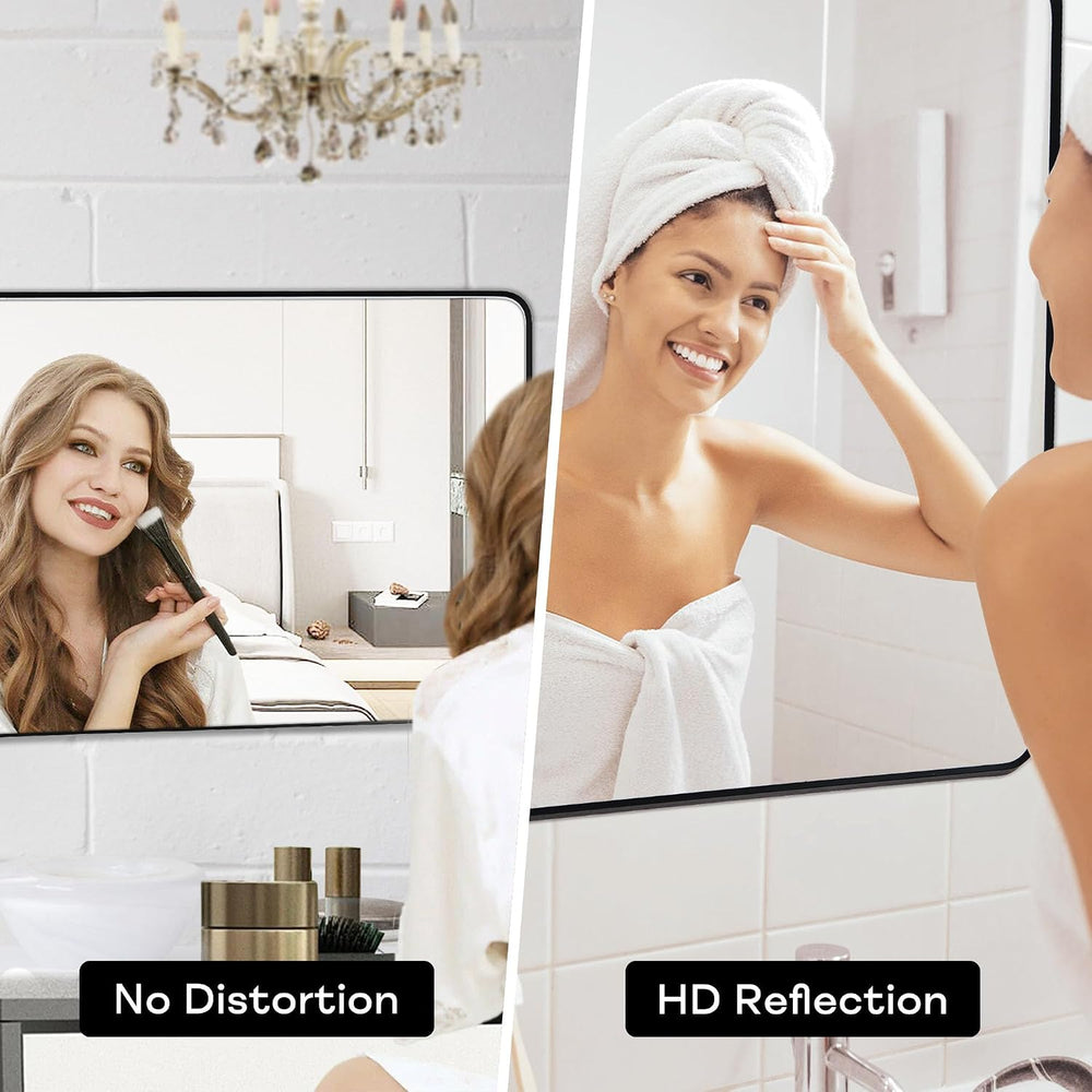 24" x 36" Black Bathroom Mirrors for Over Sink, Thin Metal Frame