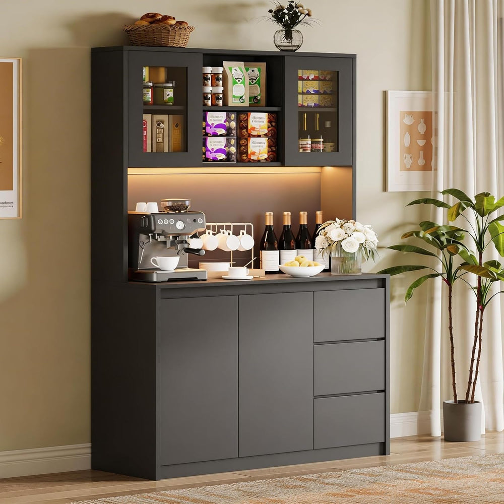 71" Kitchen Pantry Cabinet,Tall Storage Cabinet with Doors & Shelves...