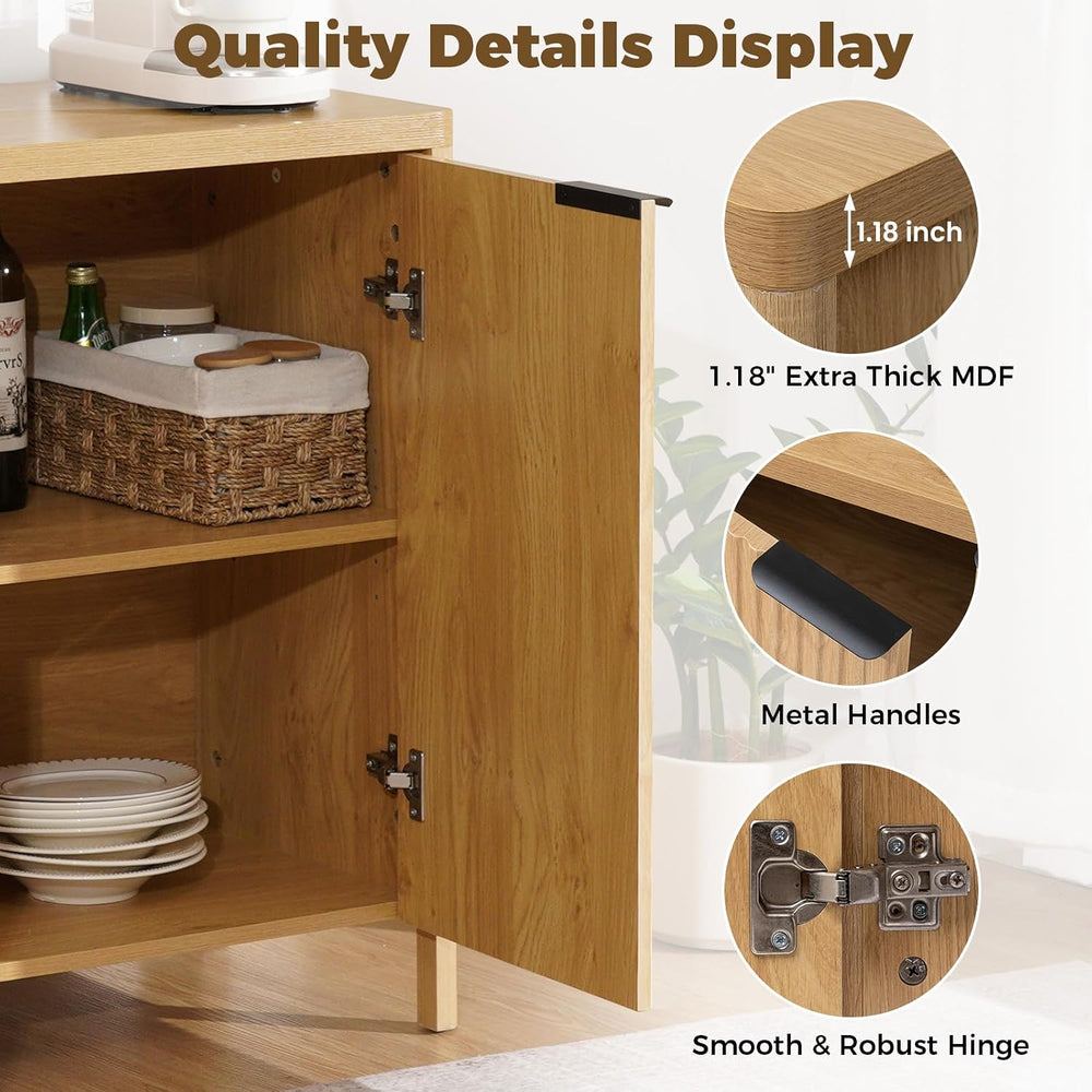 HOMMPA 31.5'' Sideboard Buffet Cabinet with Storage Fluted Sideboard ...