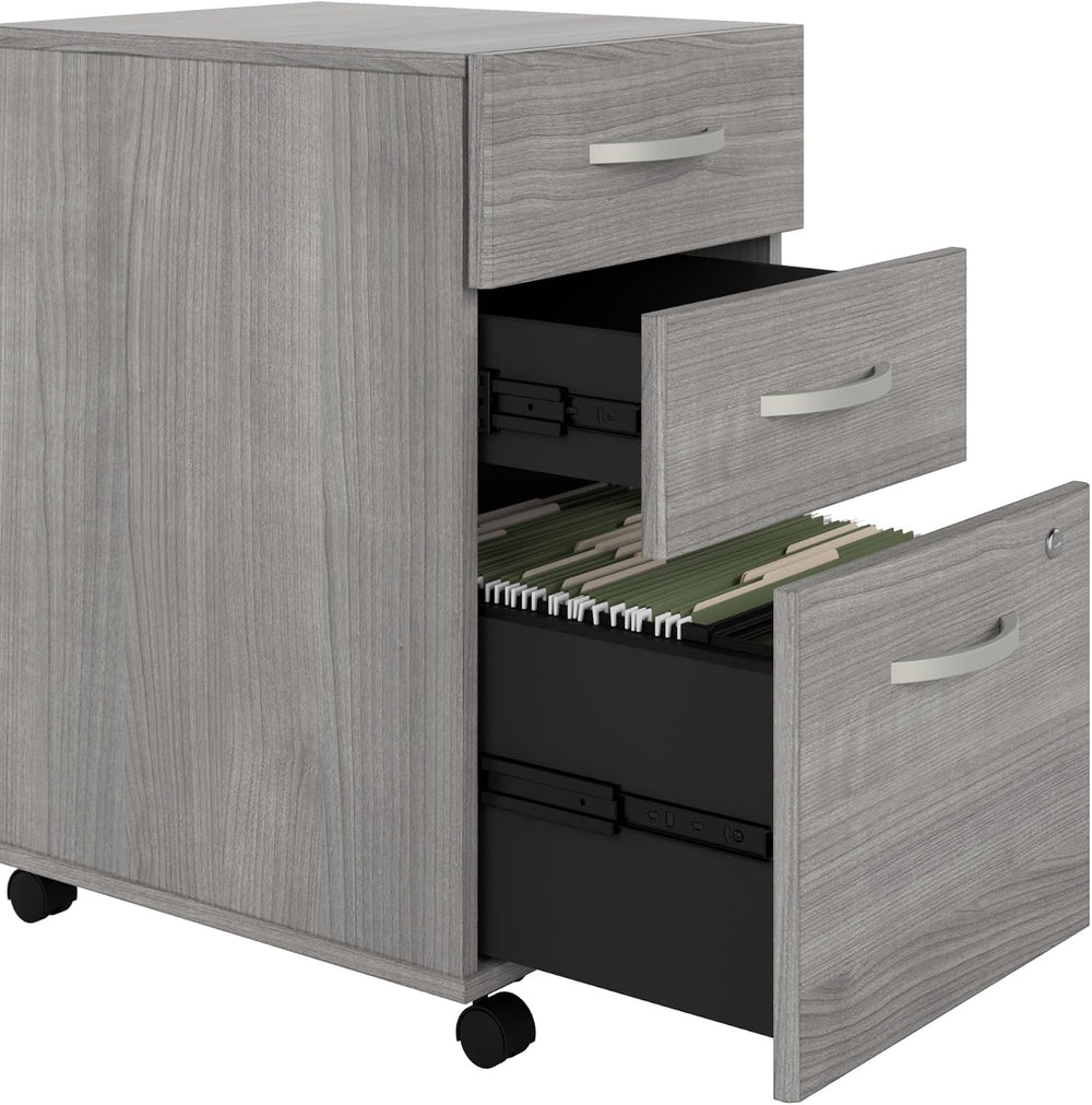 Bush Business Furniture Studio C 3 Drawer Mobile File Cabinet in Platinum Gra...