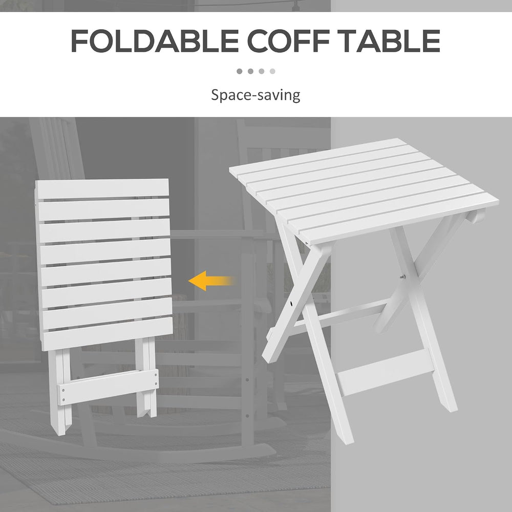 Outsunny Outdoor Rocking Chair Set of 2 with Side Table, Patio Wooden Rocking...