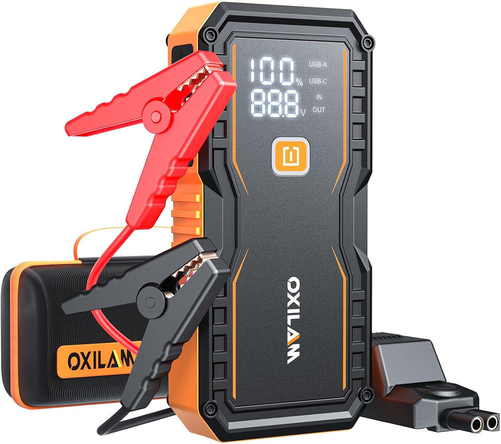 OXILAM Jump Starter 6000A for All Gas/12L Diesel, Car Battery Jumper Starter ...