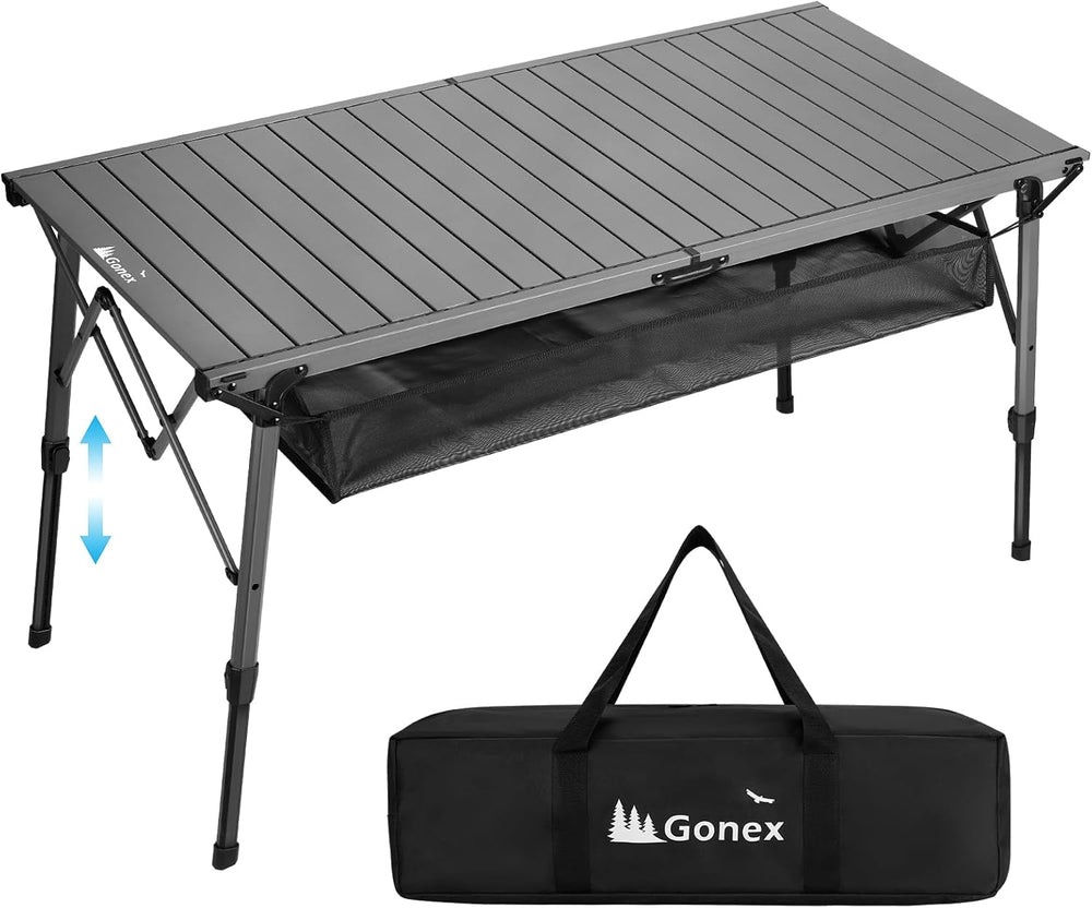 Gonex 50" Camping Table, Roll Up Aluminum Folding Picnic Beach Table | A...