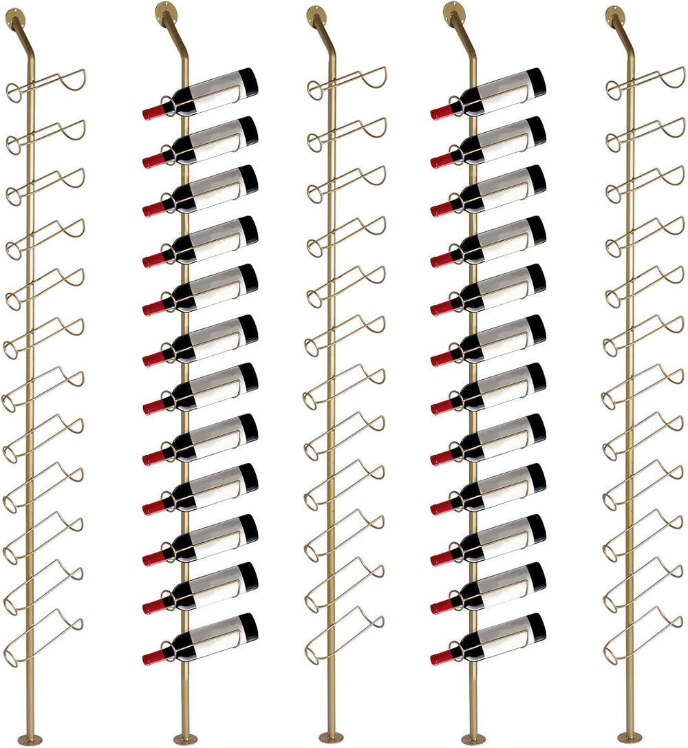5 Pack 12 Bottle Wall Mount Wine Rack for 60 Bottles DIY Detachable Wine Stor...