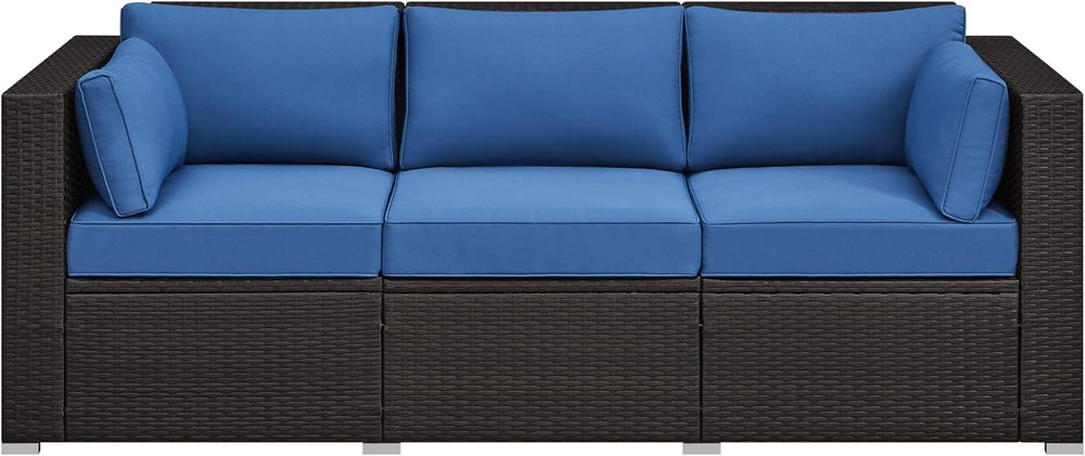 Yaheetech 3-Seat Patio Wicker Sofa, Outdoor Rattan Couch with Furniture Cover...