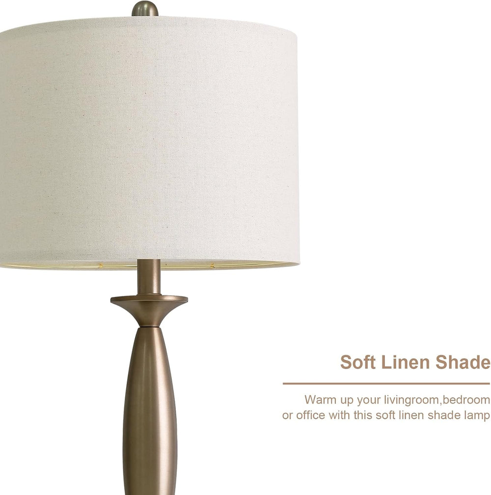 Oneach 28" Modern Table Lamps Set of 2 for Living Room Bedroom, USB A+C
