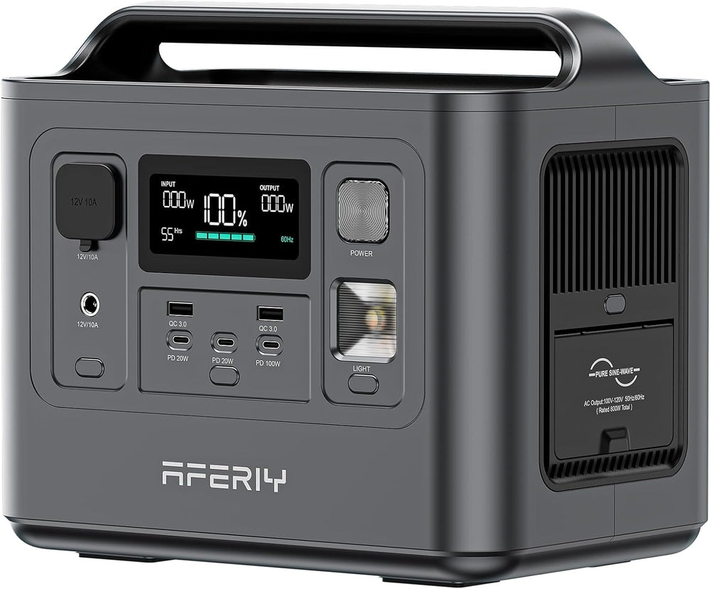 AFERIY Portable Power Station 800W(1600W Peak) Output, With Bidirectional Inv...