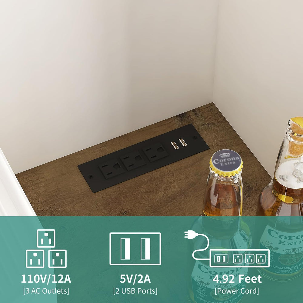 74" High Kitchen Pantry Cabinet, Large Kitchen Buffet with U+B Charging ...