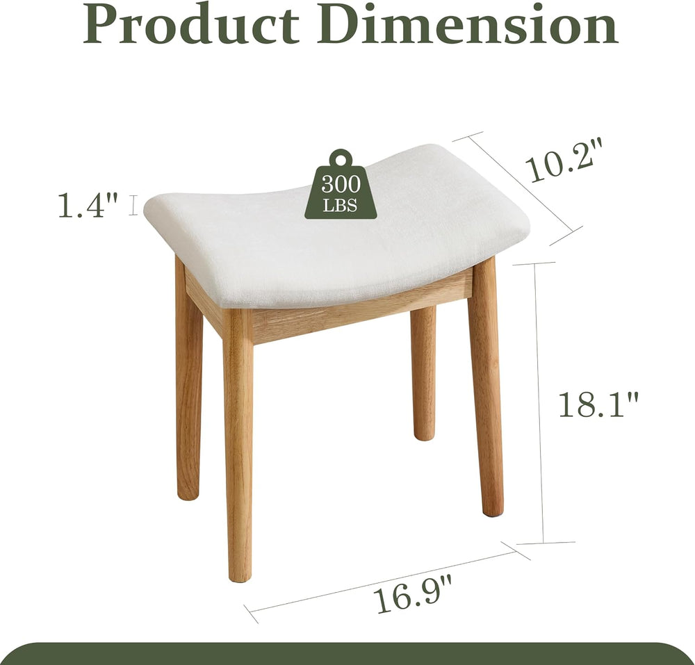 Vanity Stool, 18" H Makeup Chair,Small Ottoman Stool
