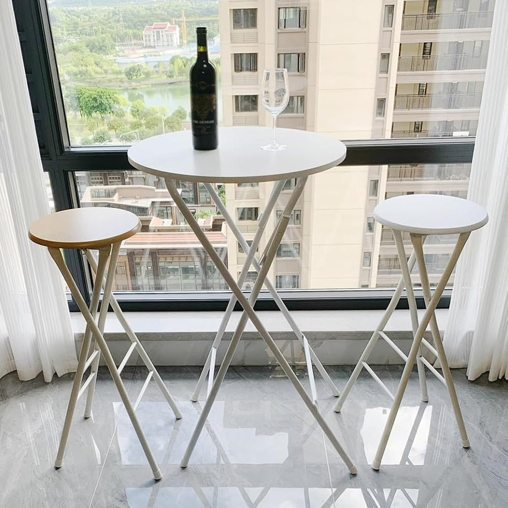 Round Backless Folding Breakfast High Chair, 24"/28"/30" Count...