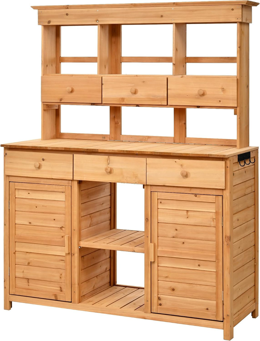 66" Durable Fir Wood Freestanding Storage Chest, Accent Cabinets with Mu...