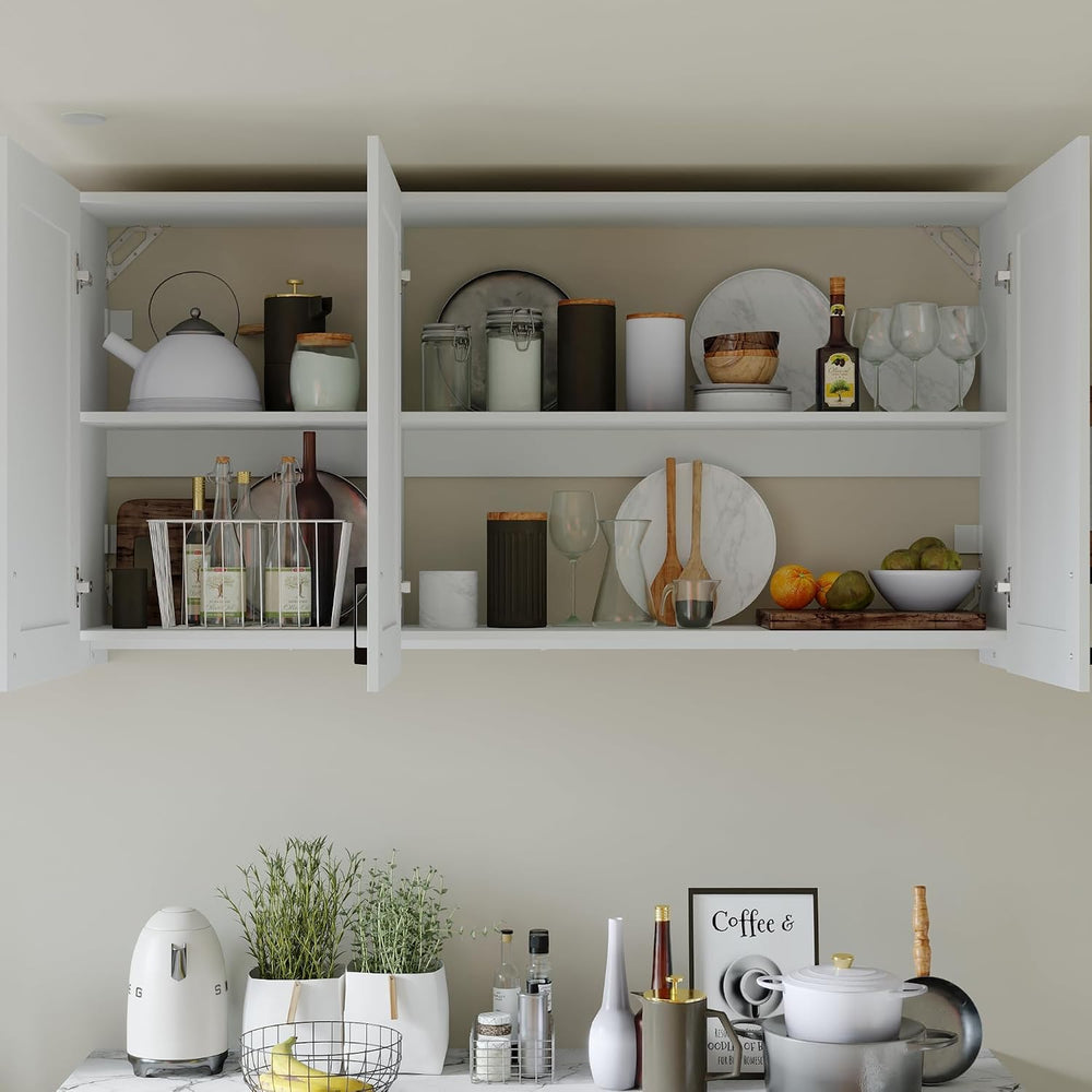 Homsee 60" W Modular Kitchen Pantry with Wall Cabinet, DIY Kitchen Cabin...