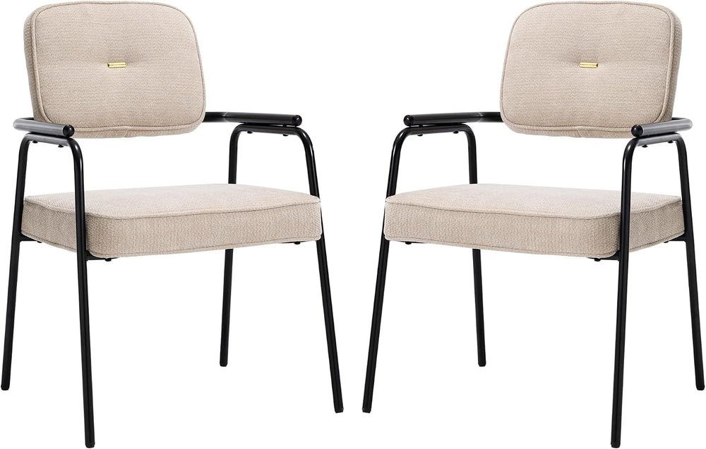 HENGJIANYI Accent Chair Dining Chair Set of 2, Chenille Upholstered Armchair ...