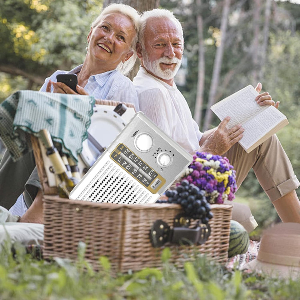AM FM Radio AC & Battery Powered Headphone Jack for Senior Home Use