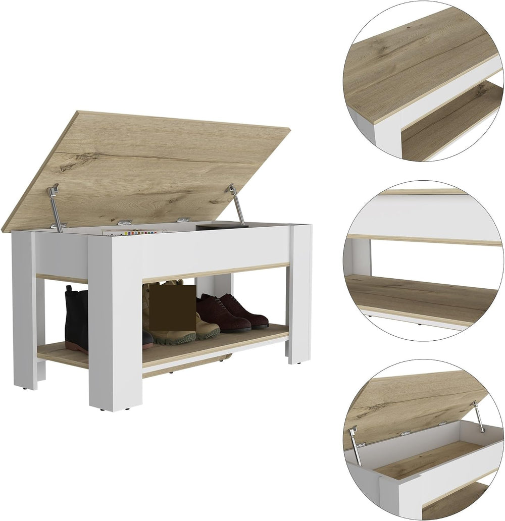 Minimalism 1-Shelf Lid Top Storage Table, for Living Room Entryway