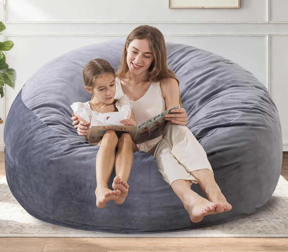 3 ft Bean Bag Chair, Bean Bag Chairs for Adults,3 Foot,Dark Grey | Memory Foa...