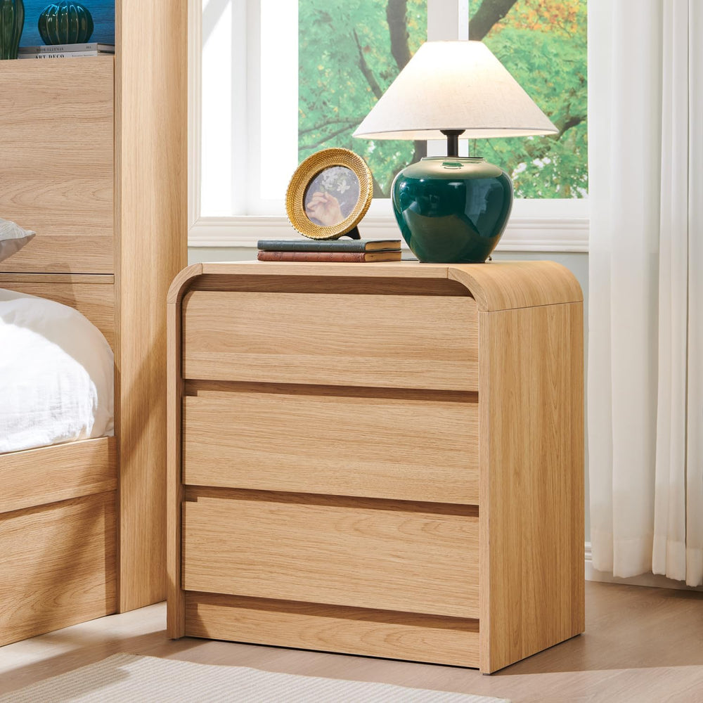 Aitjunz 25" Tall Modern Nightstand with Charging Station, 23.6''...
