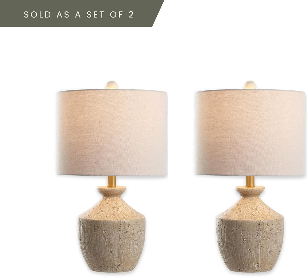 SAFAVIEH Delacey Table Lamp Set of 2, 21" Modern Light Brown TBL4643A-SET2