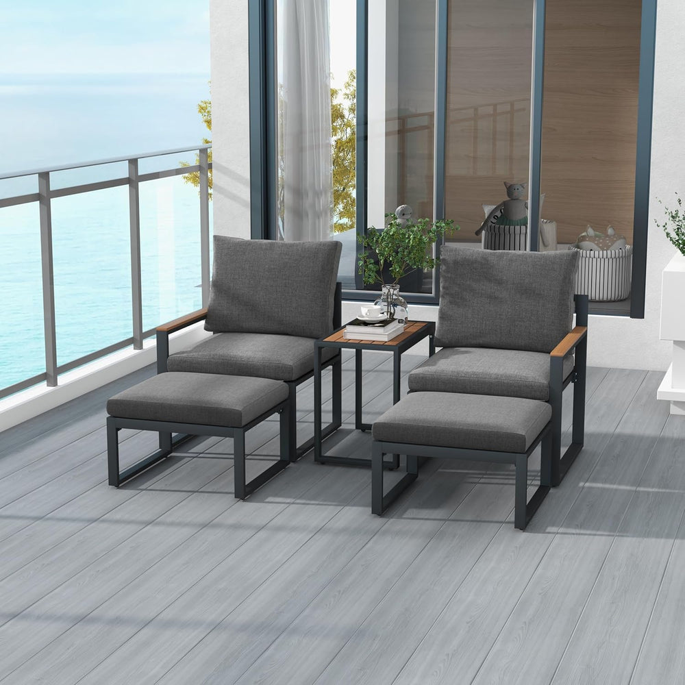 Tangkula Patio Ottoman Footrest, 220 LBS Capacity Outdoor Foot Stool with Cus...