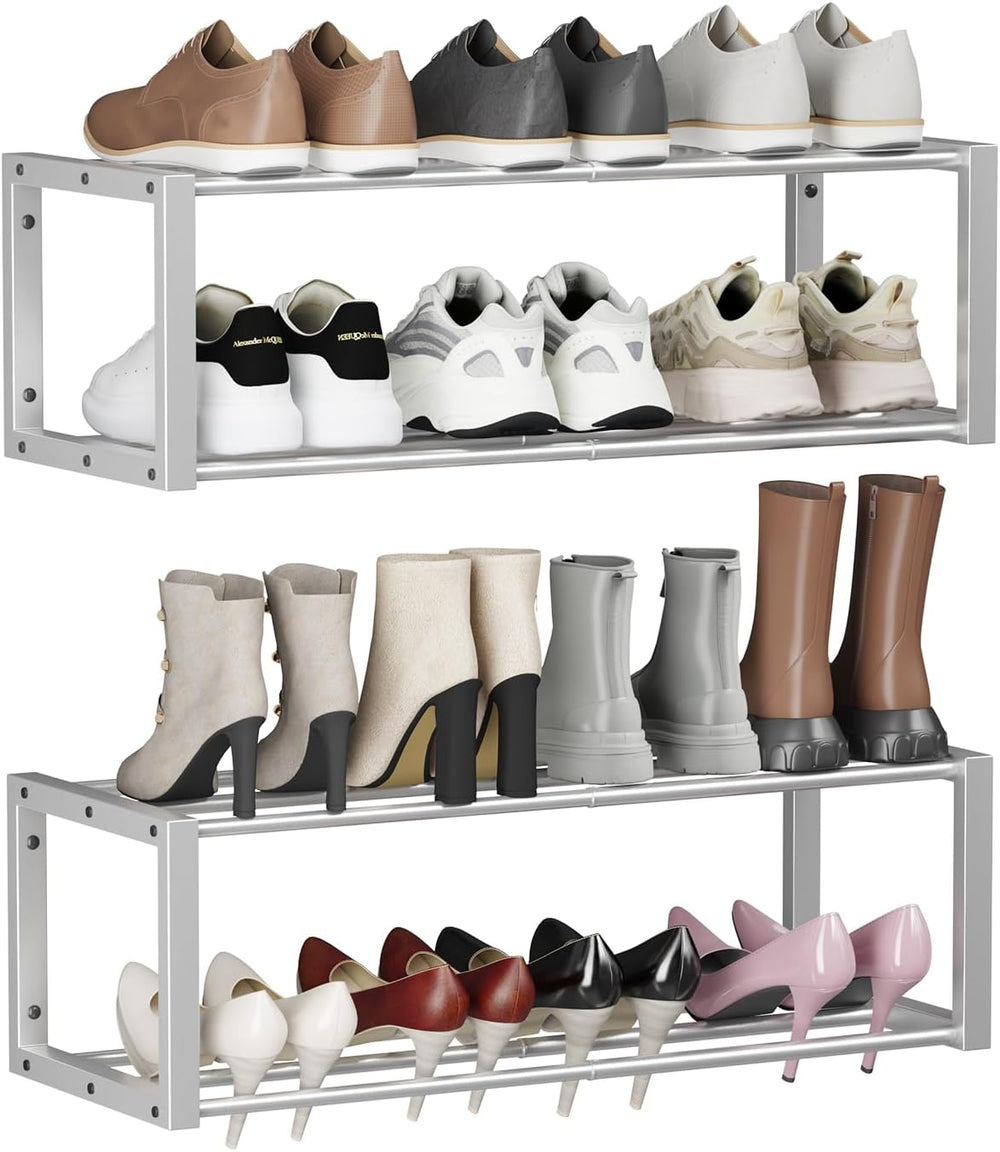 Homeiju Hanging Shoe Organizer,2 Pack Wall Mounted Shoe Rack Holds 12 Pairs,S...