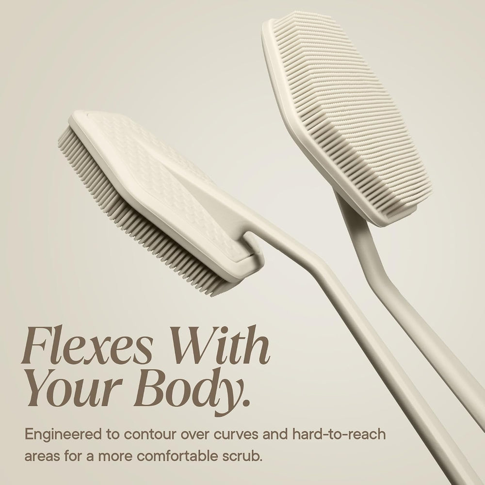 TOOLETRIES Silicone Back Scrubber for Shower, Body Brush - Sand