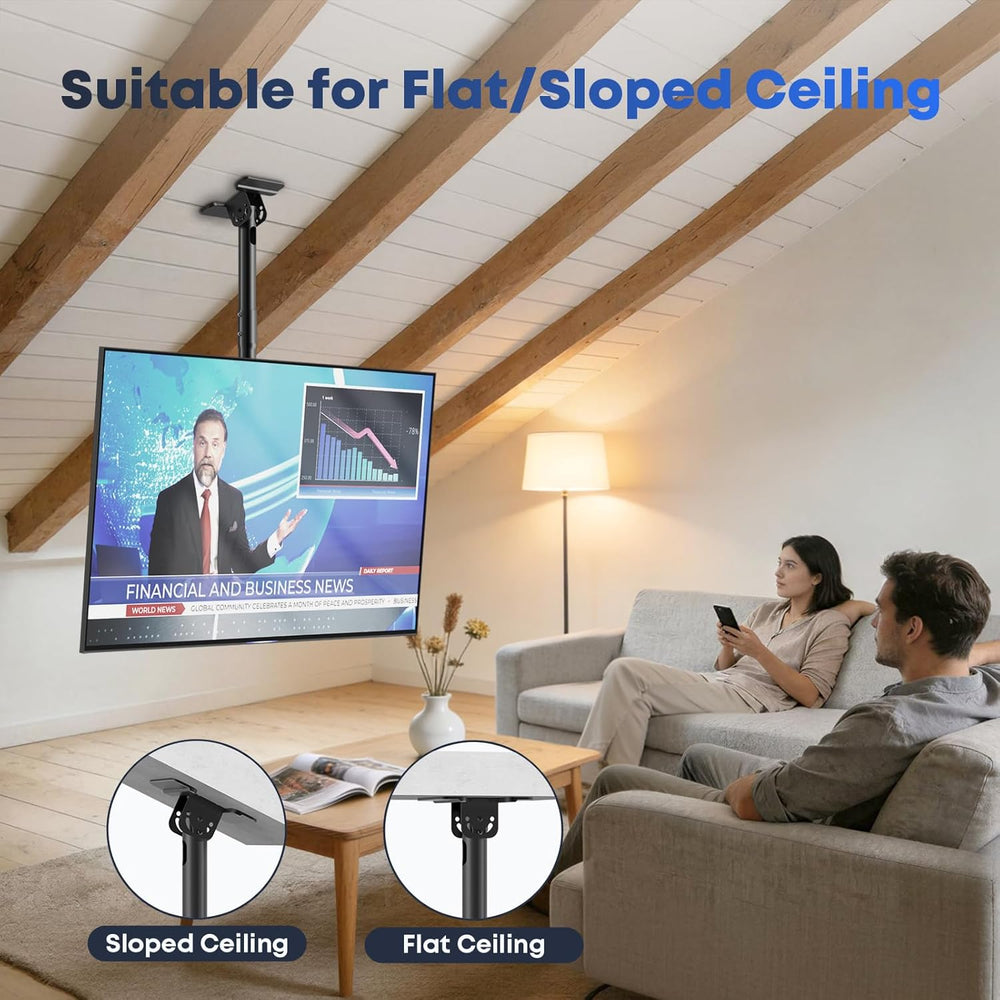 TV Ceiling Mount for Most 43-86 inch TV up to 132lbs, Adjustable Height Ceili...